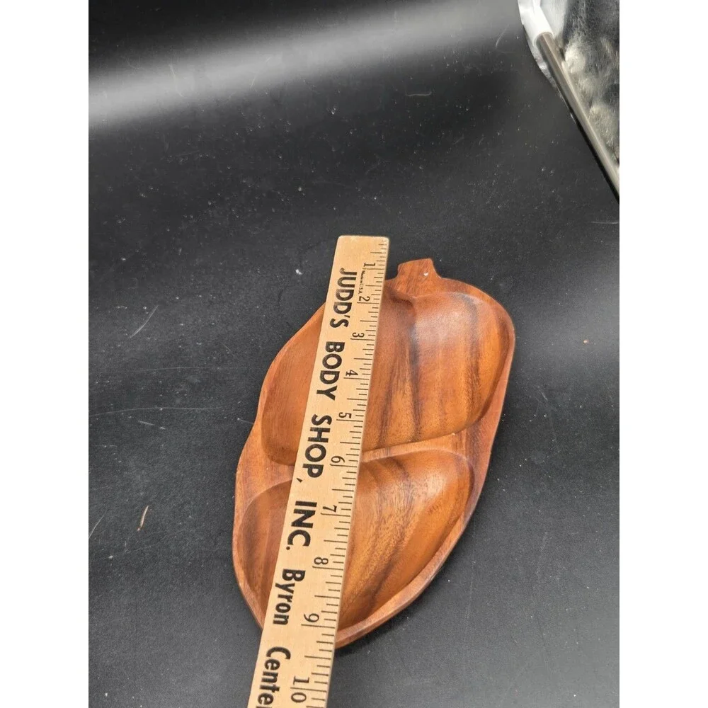 Vintage International Concepts Mid Century Modern Divided Wood Dish Philippines